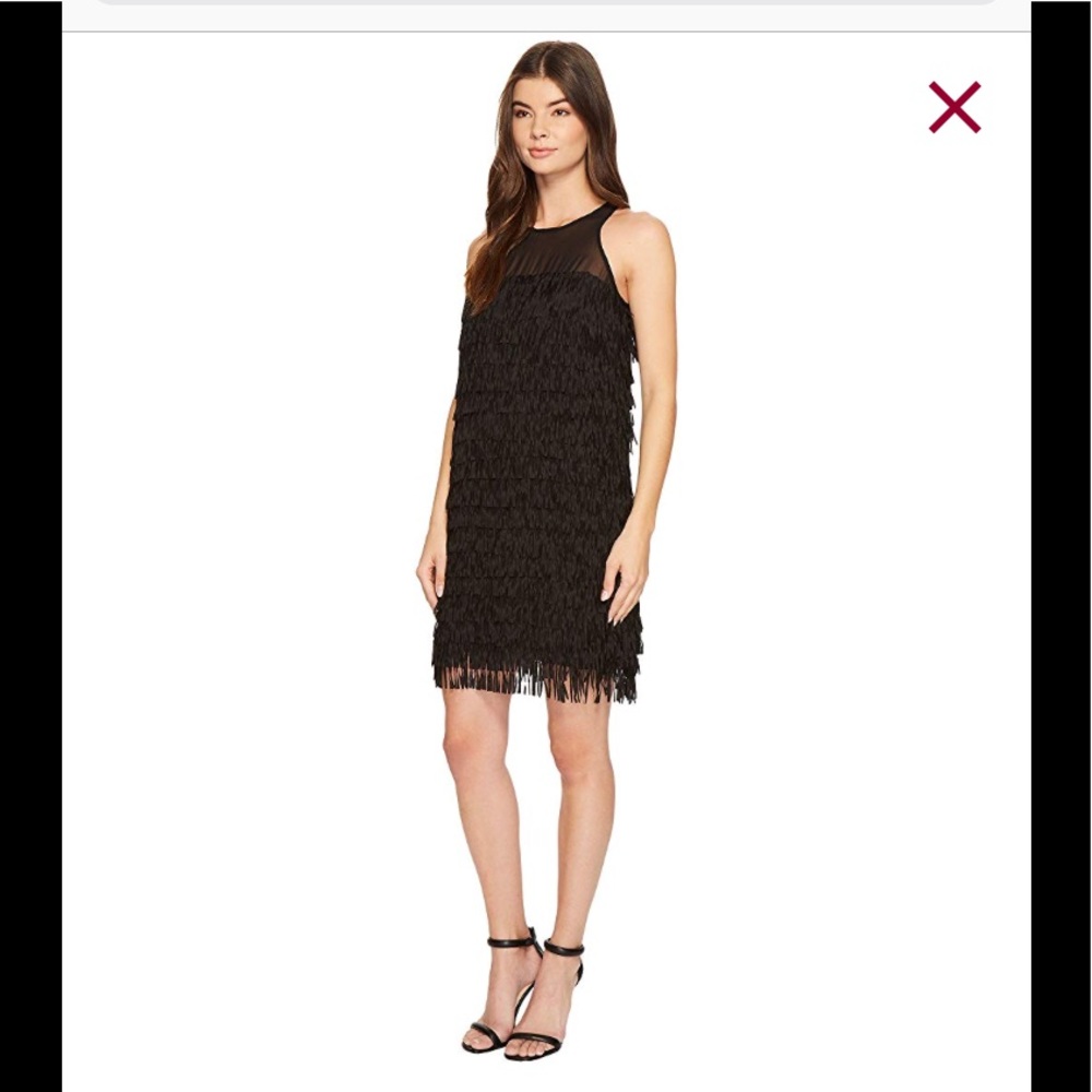 Aidan Mattox Fringe Trapeze Dress